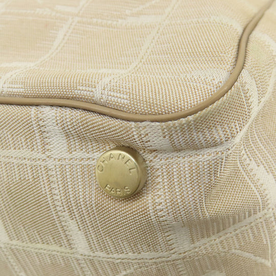 CHANEL Tote Bag Nylon jacquard beige New Travel Line MM