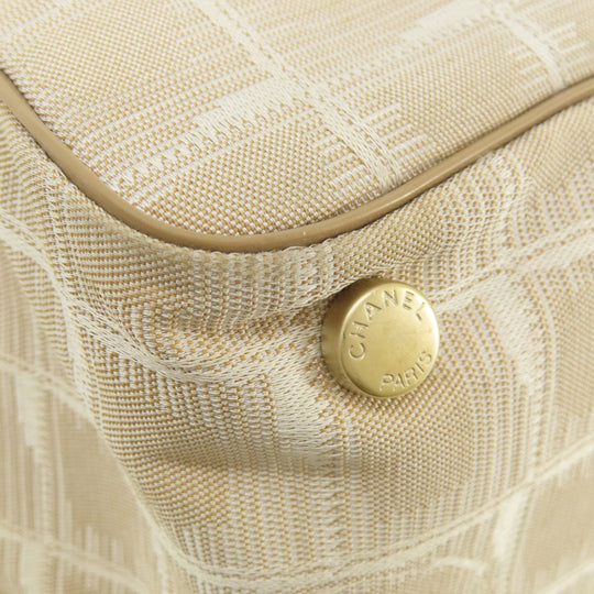 CHANEL Tote Bag Nylon jacquard beige New Travel Line MM