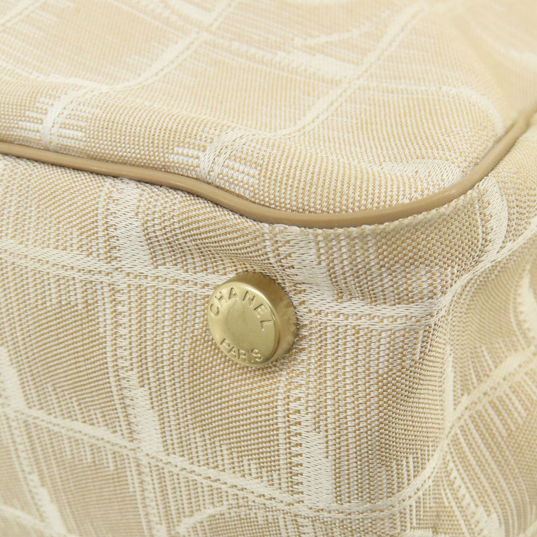 CHANEL Tote Bag Nylon jacquard beige New Travel Line MM