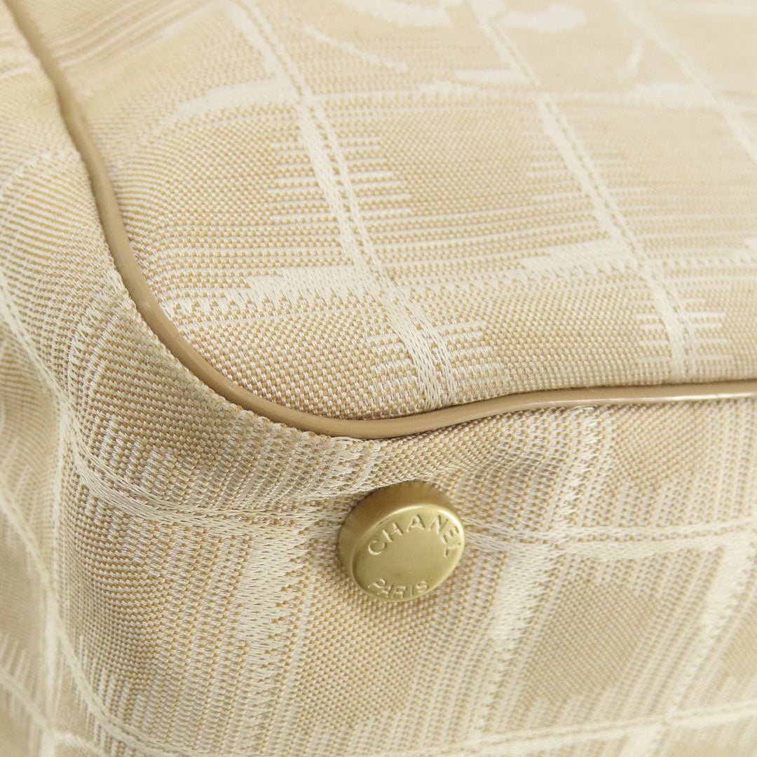 CHANEL Tote Bag Nylon jacquard beige New Travel Line MM
