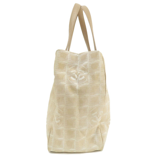 CHANEL Tote Bag Nylon jacquard beige New Travel Line MM
