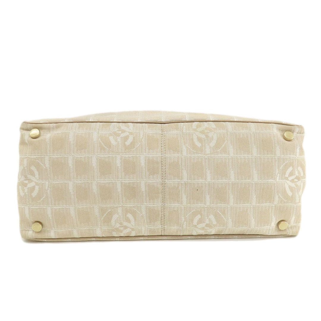 CHANEL Tote Bag Nylon jacquard beige New Travel Line MM