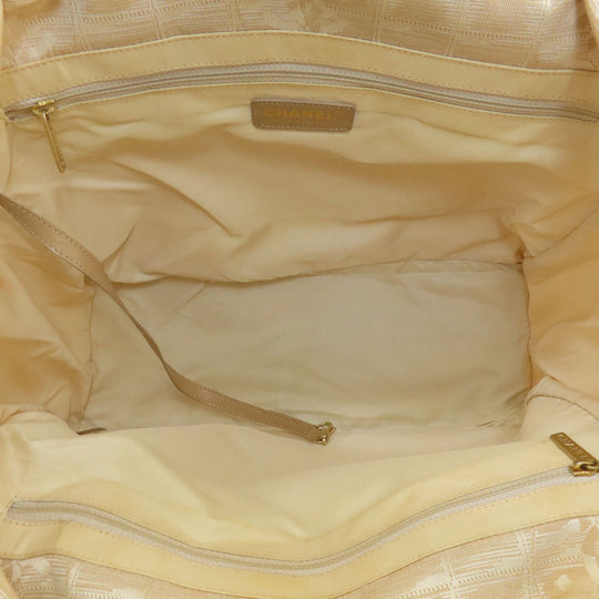 CHANEL Tote Bag Nylon jacquard beige New Travel Line MM