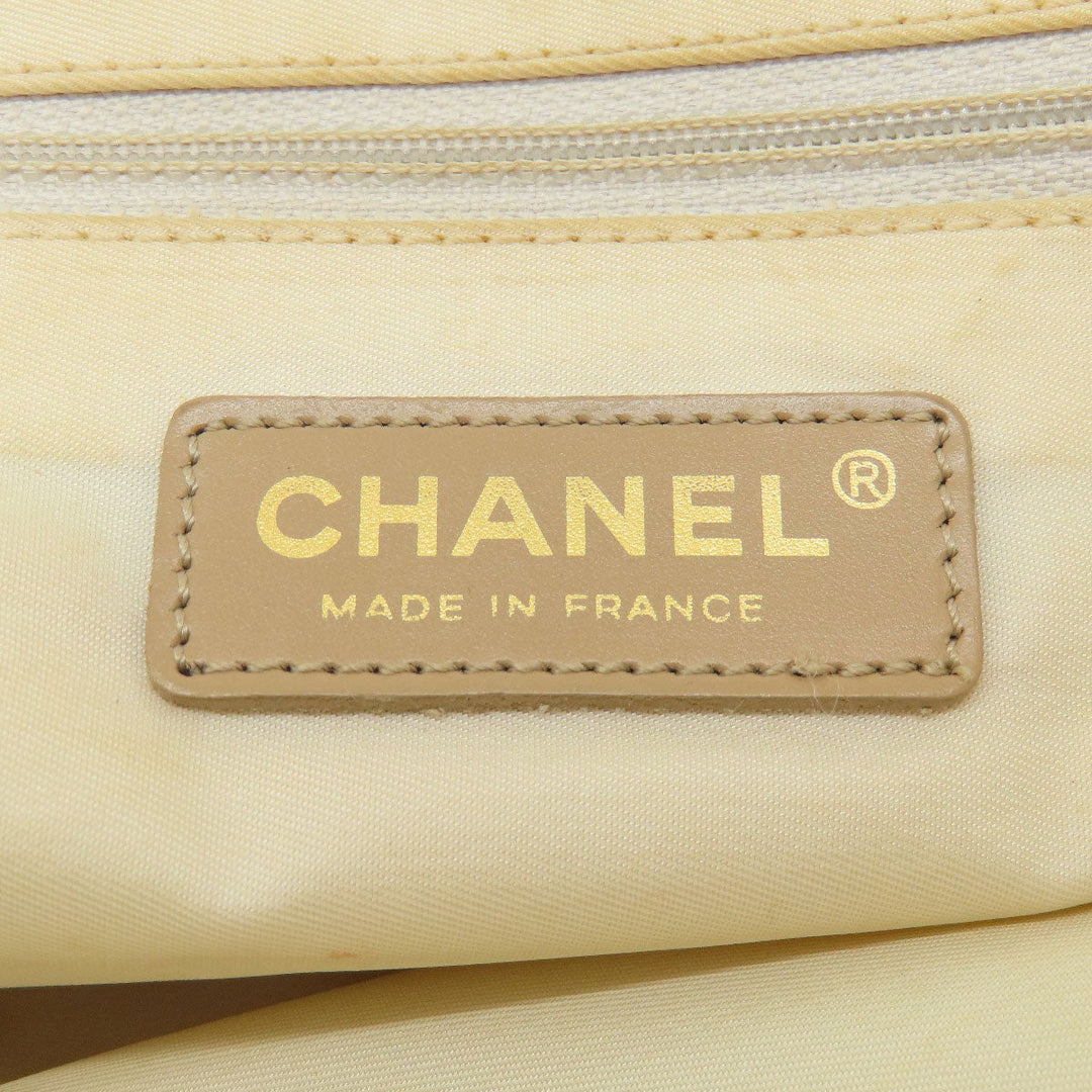 CHANEL Tote Bag Nylon jacquard beige New Travel Line MM