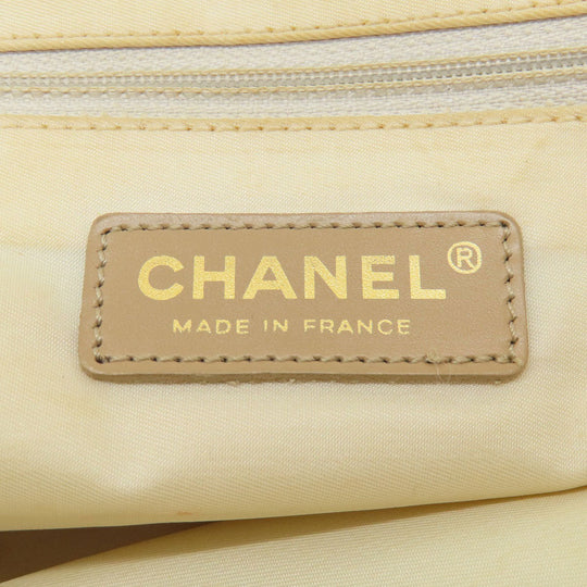 CHANEL Tote Bag Nylon jacquard beige New Travel Line MM