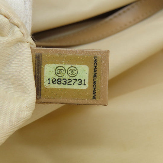 CHANEL Tote Bag Nylon jacquard beige New Travel Line MM