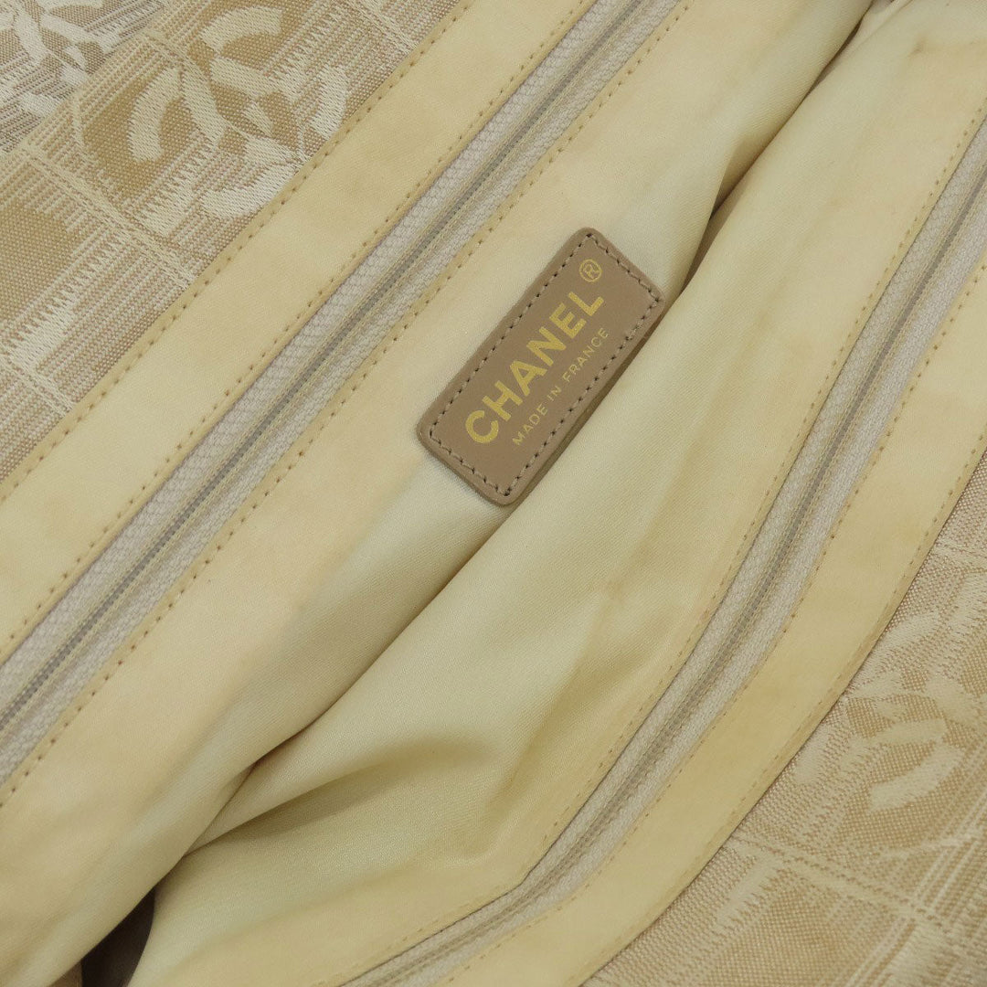 CHANEL Tote Bag Nylon jacquard beige New Travel Line MM