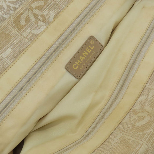 CHANEL Tote Bag Nylon jacquard beige New Travel Line MM