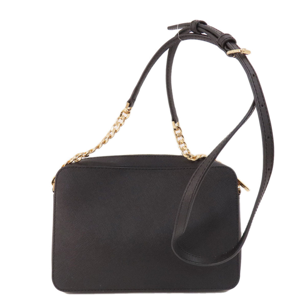 MICHAEL KORS Shoulder Bag leather black logo Women Used Authentic