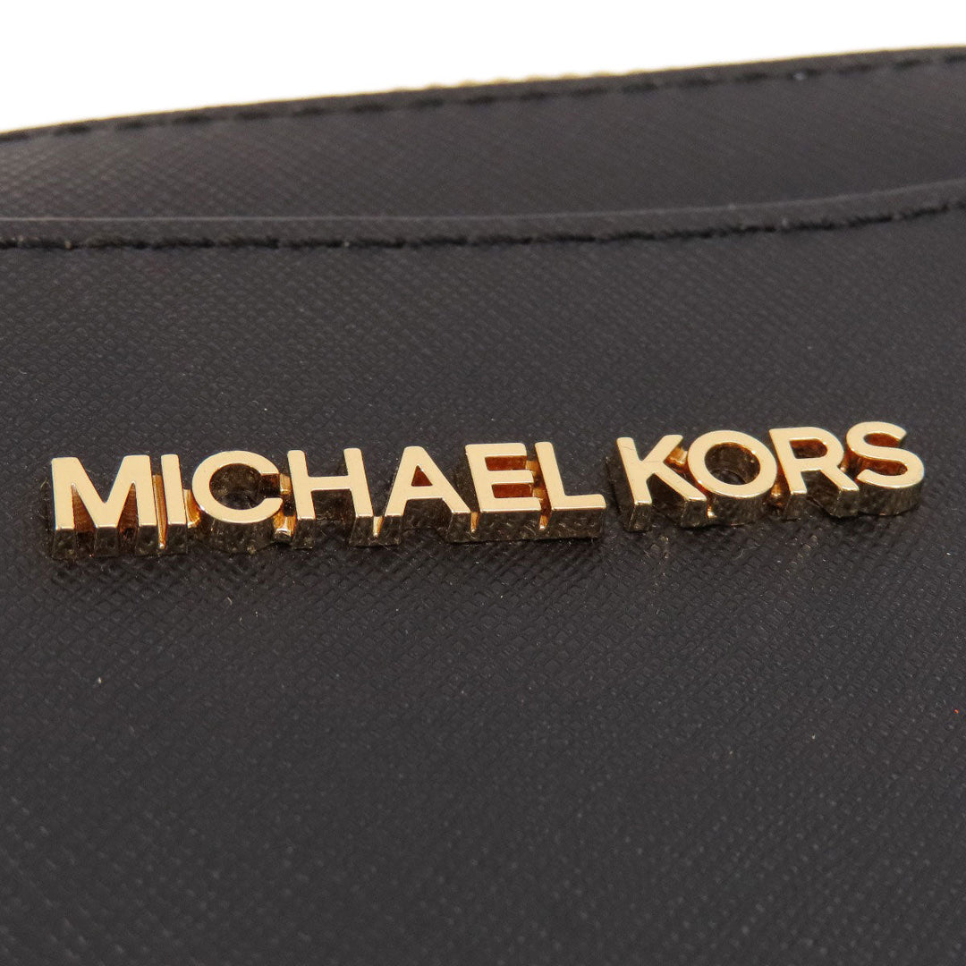 MICHAEL KORS Shoulder Bag leather black logo Women Used Authentic