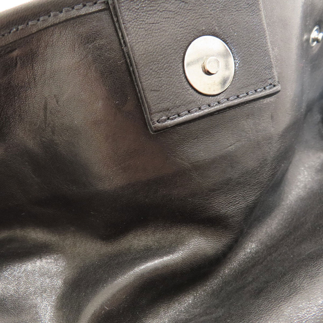 JIMMY CHOO Backpack leather black floyd star motif Women Used Authentic