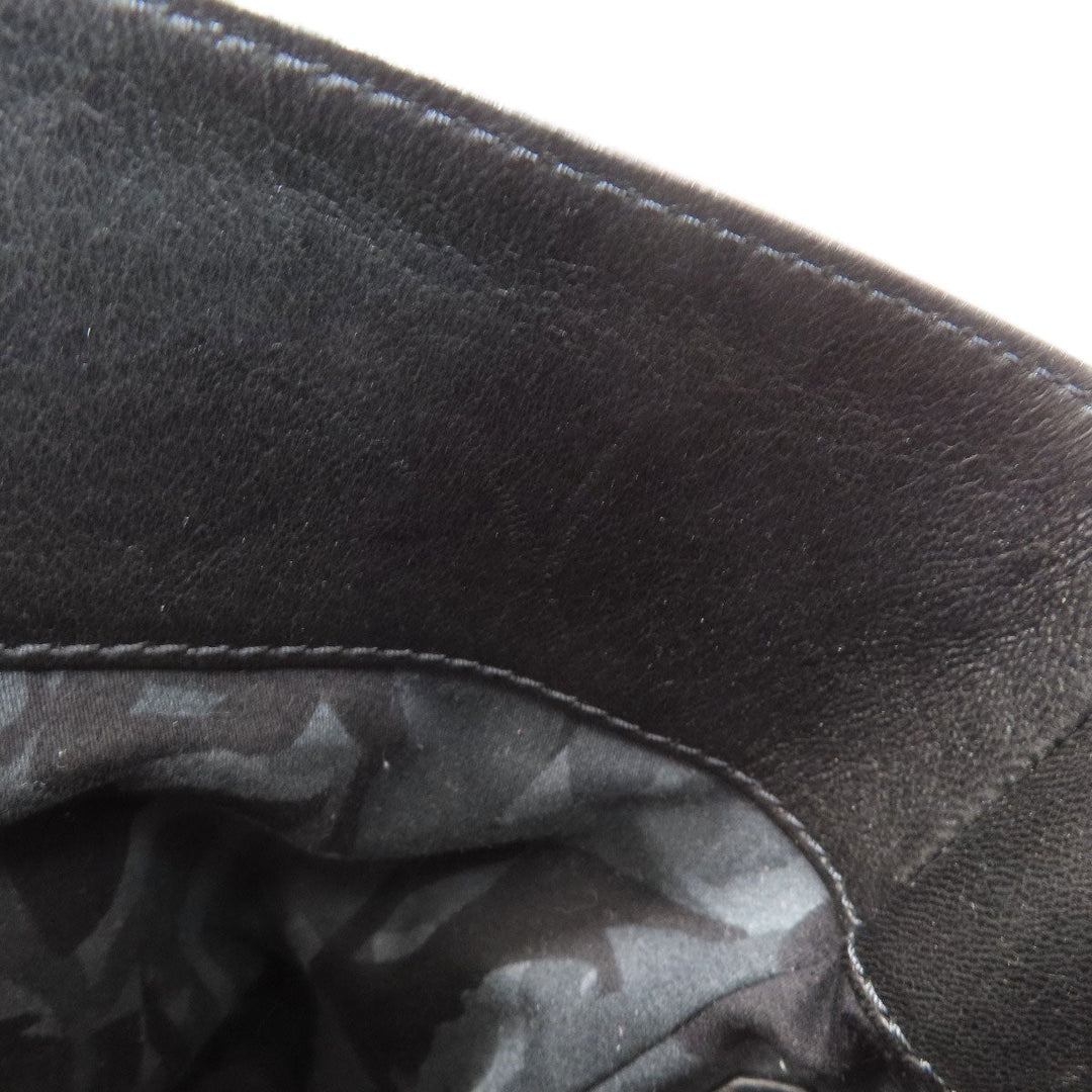 JIMMY CHOO Backpack leather black floyd star motif Women Used Authentic