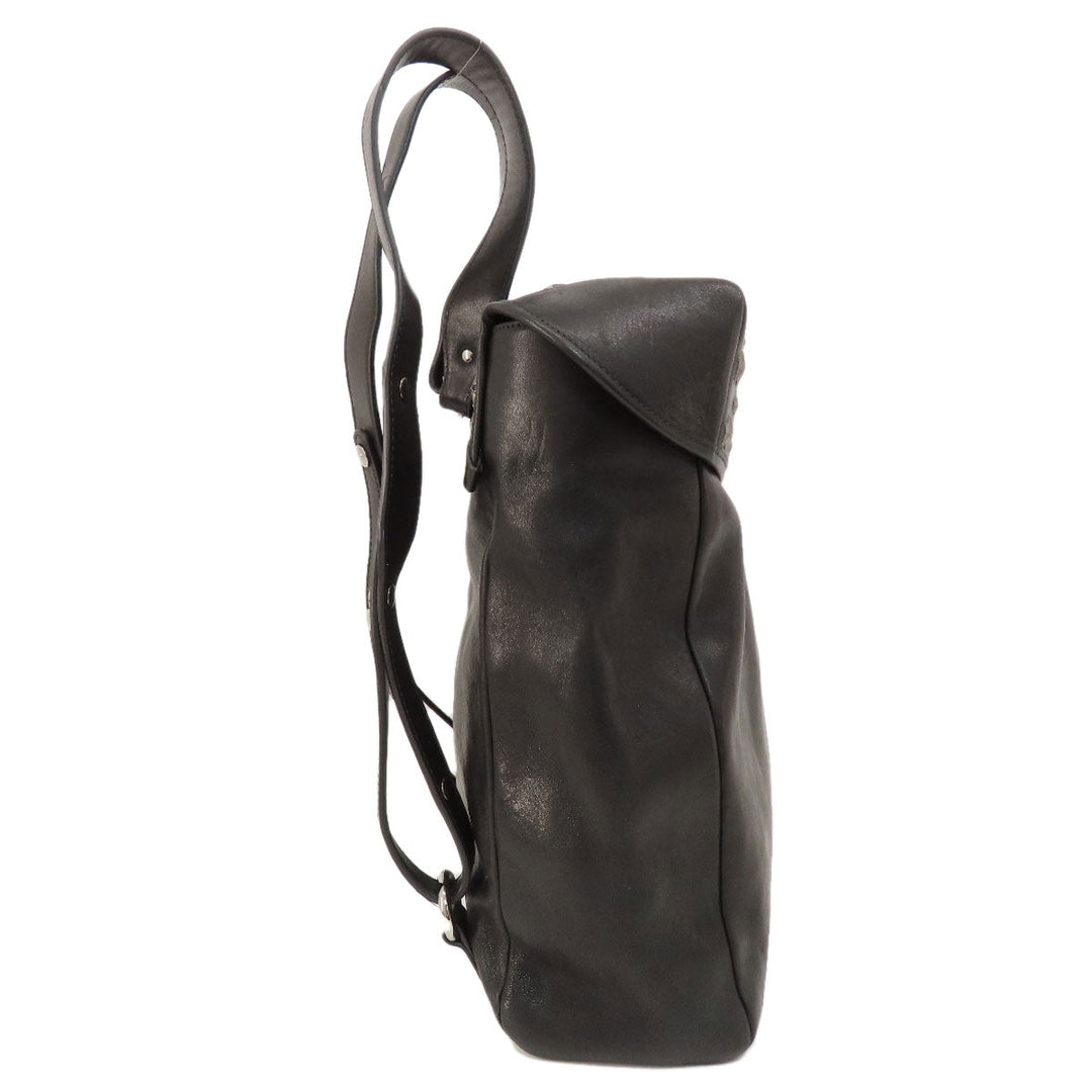 JIMMY CHOO Backpack leather black floyd star motif Women Used Authentic