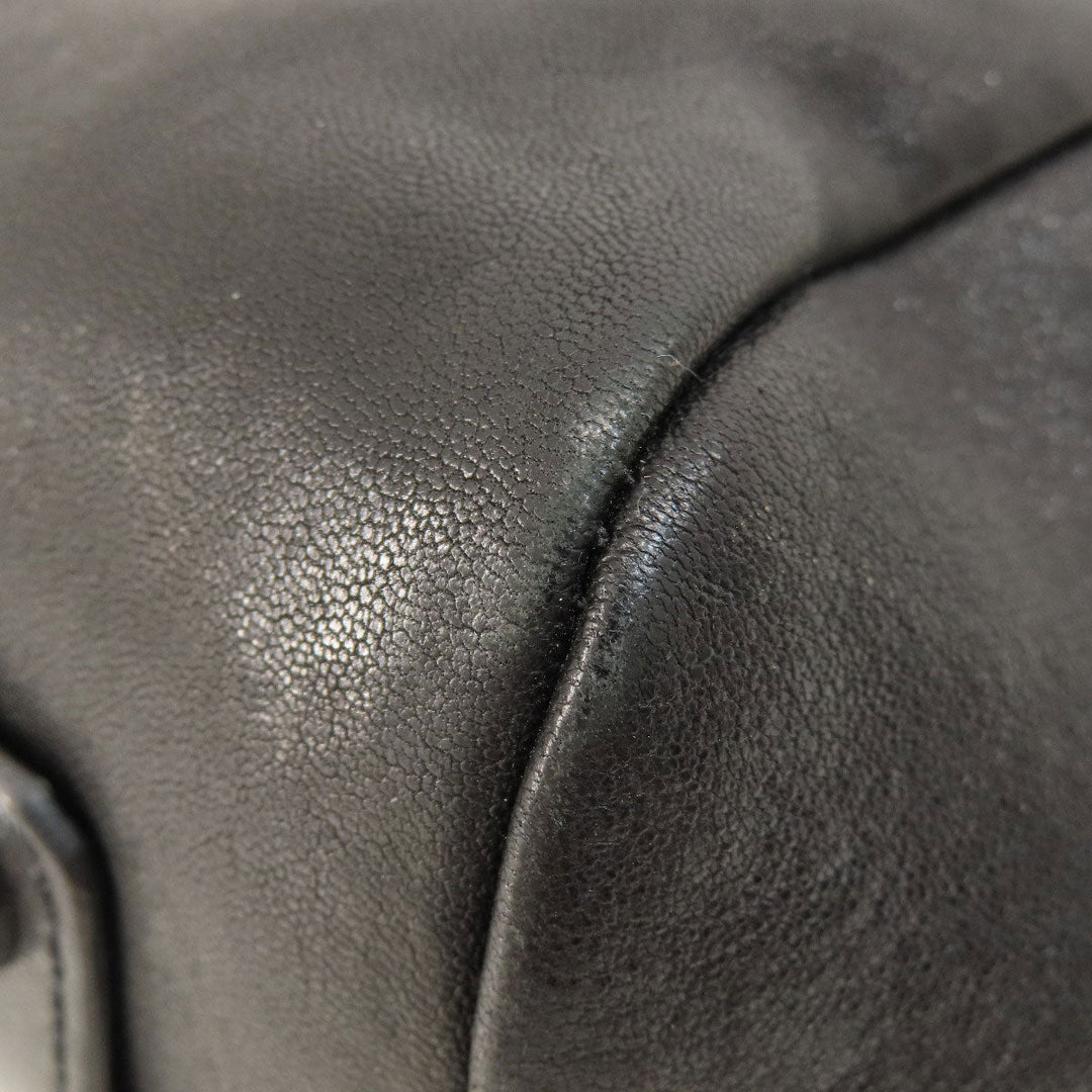 JIMMY CHOO Backpack leather black floyd star motif Women Used Authentic