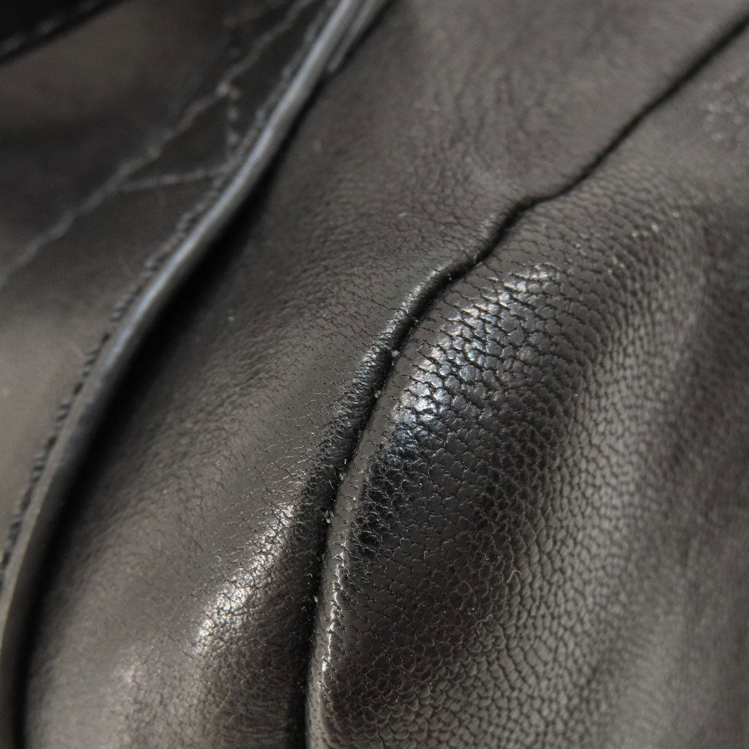 JIMMY CHOO Backpack leather black floyd star motif Women Used Authentic