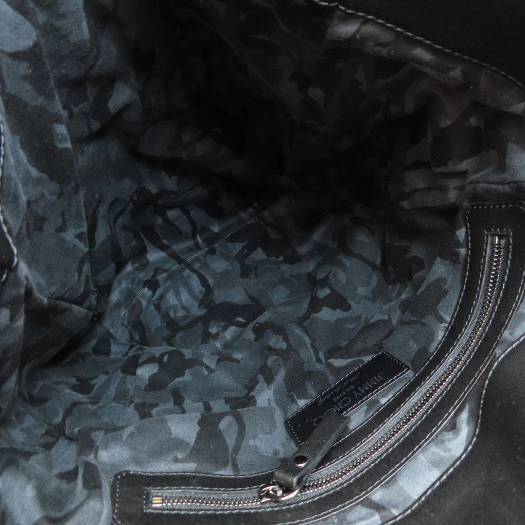 JIMMY CHOO Backpack leather black floyd star motif Women Used Authentic