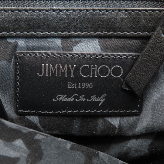 JIMMY CHOO Backpack leather black floyd star motif Women Used Authentic