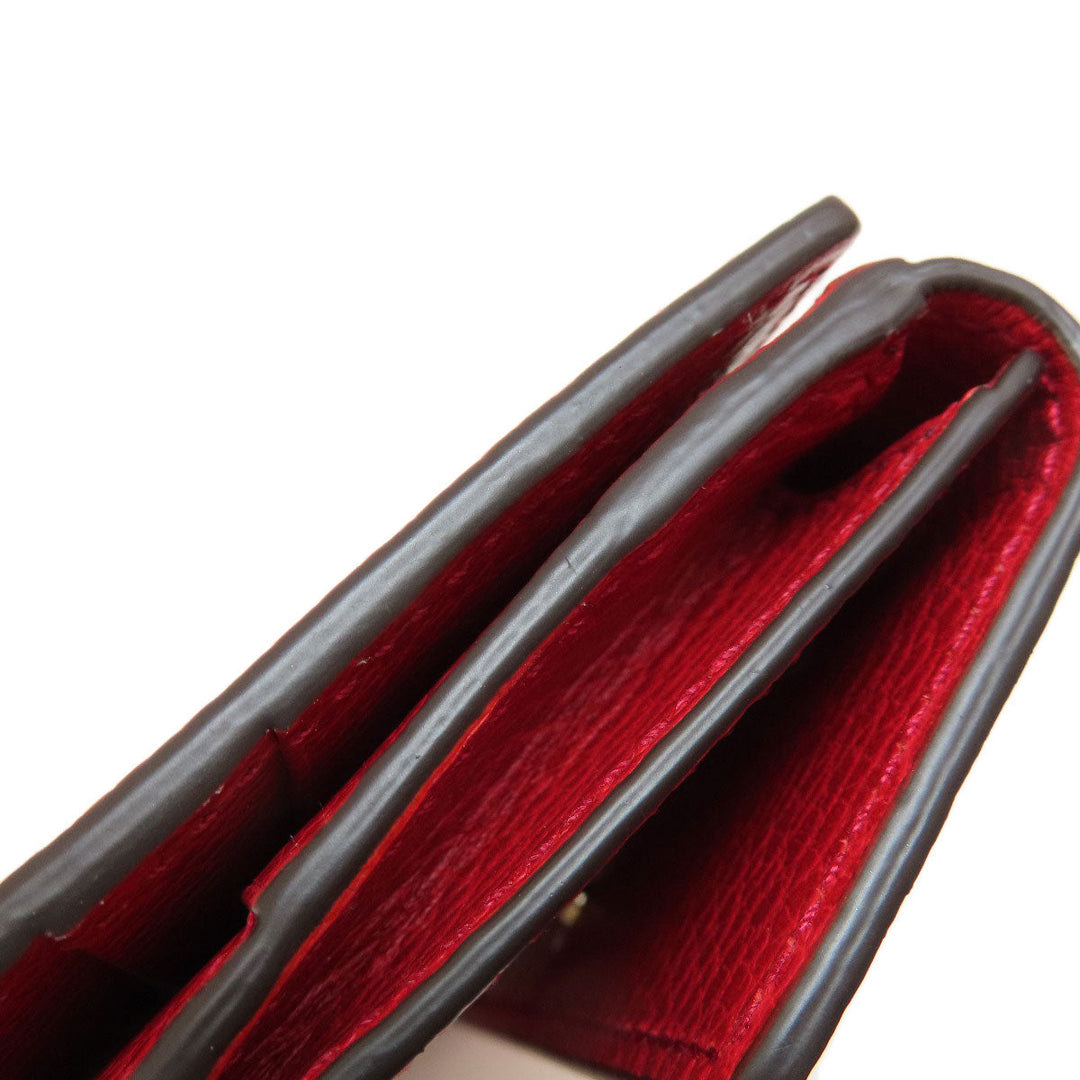 GUCCI Bifold Wallet 449405 leather Red Interlocking G outlet Women Used Authentic