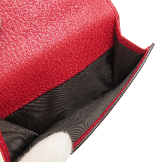 GUCCI Bifold Wallet 449405 leather Red Interlocking G outlet Women Used Authentic