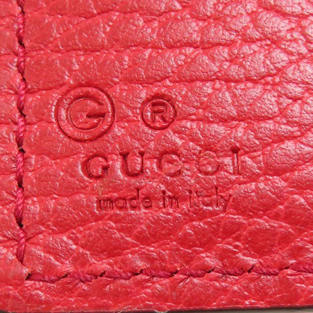 GUCCI Bifold Wallet 449405 leather Red Interlocking G outlet Women Used Authentic