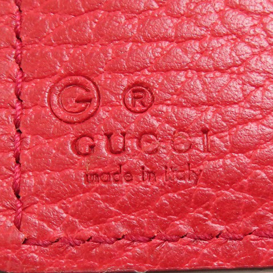 GUCCI Bifold Wallet 449405 leather Red Interlocking G outlet Women Used Authentic
