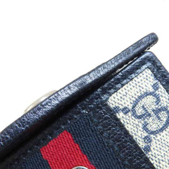 GUCCI Key case Key holder  603732 PVC Navy Ophidia GG Women(Unisex) Used Authentic