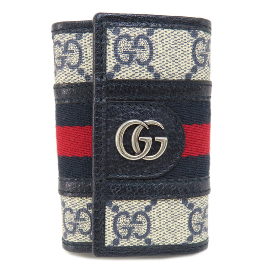 GUCCI Key case Key holder  603732 PVC Navy Ophidia GG Women(Unisex) Used Authentic