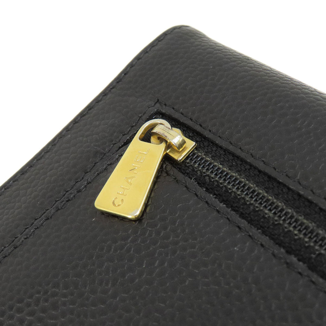 CHANEL Bifold Wallet Caviar skin black COCO Mark