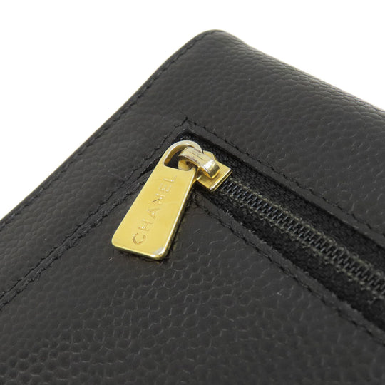 CHANEL Bifold Wallet Caviar skin black COCO Mark