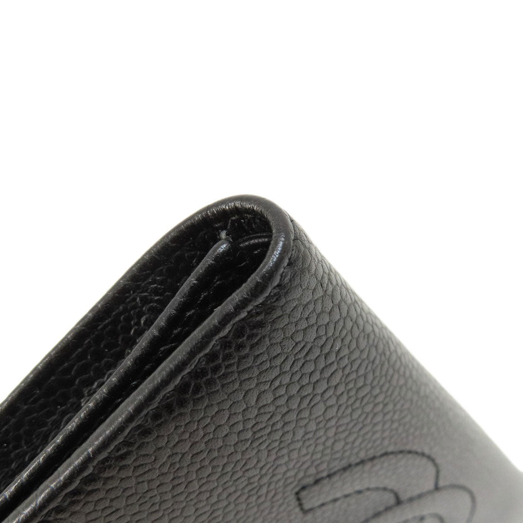 CHANEL Bifold Wallet Caviar skin black COCO Mark