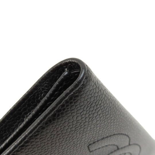 CHANEL Bifold Wallet Caviar skin black COCO Mark