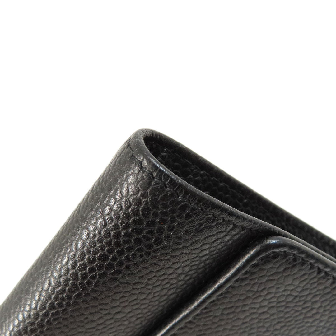 CHANEL Bifold Wallet Caviar skin black COCO Mark