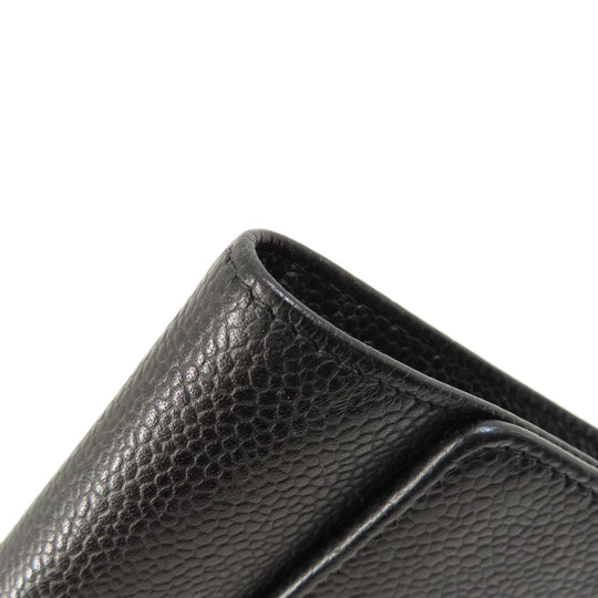 CHANEL Bifold Wallet Caviar skin black COCO Mark