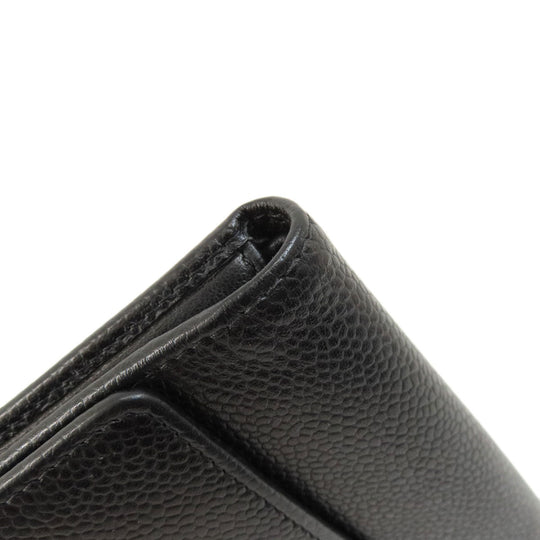 CHANEL Bifold Wallet Caviar skin black COCO Mark