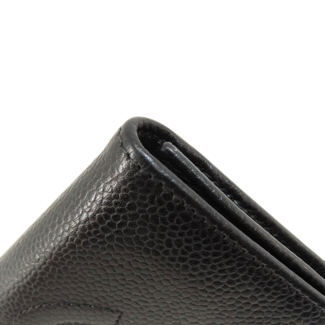 CHANEL Bifold Wallet Caviar skin black COCO Mark