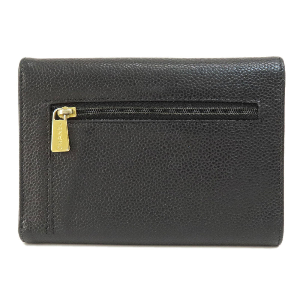 CHANEL Bifold Wallet Caviar skin black COCO Mark