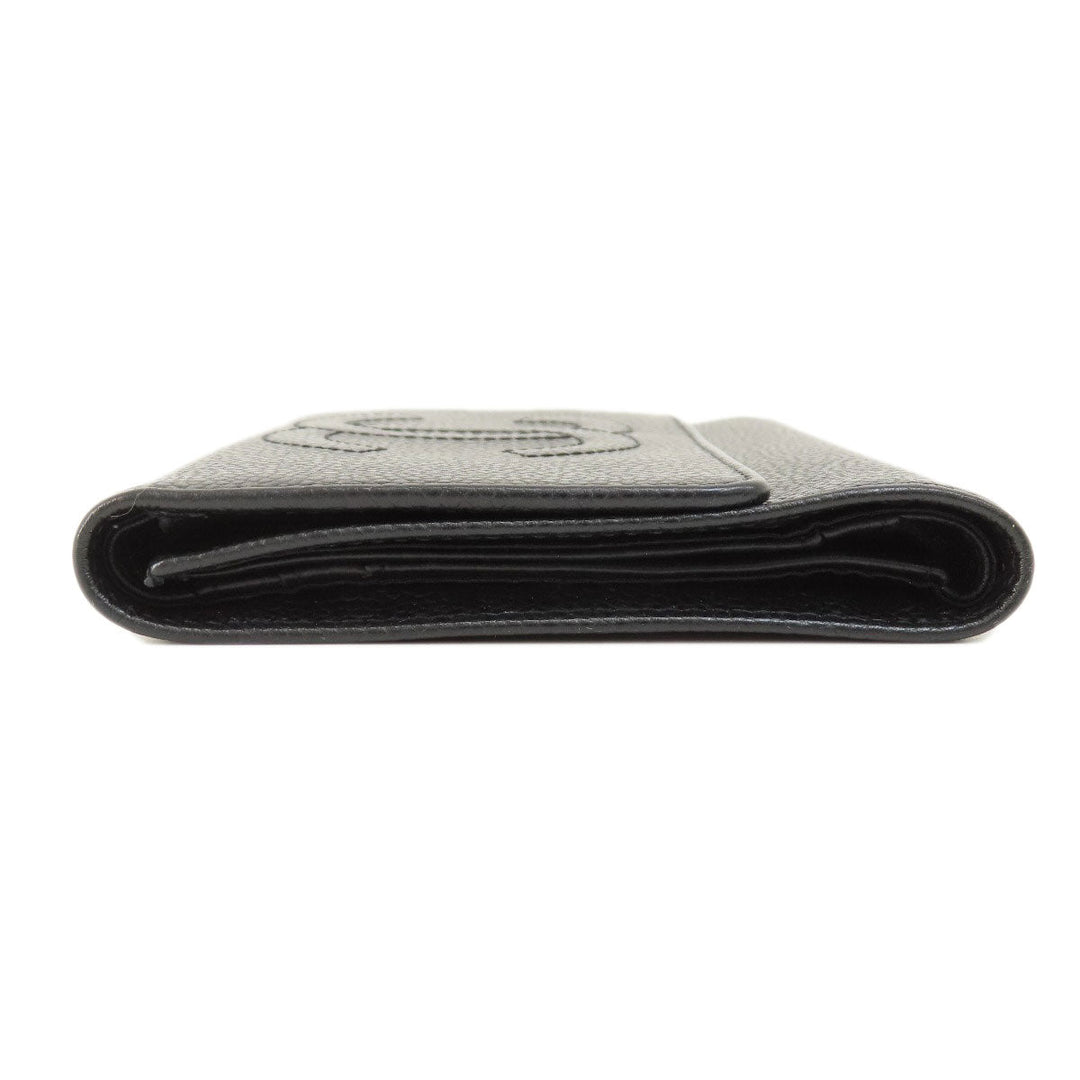CHANEL Bifold Wallet Caviar skin black COCO Mark