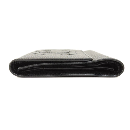 CHANEL Bifold Wallet Caviar skin black COCO Mark
