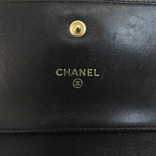 CHANEL Bifold Wallet Caviar skin black COCO Mark