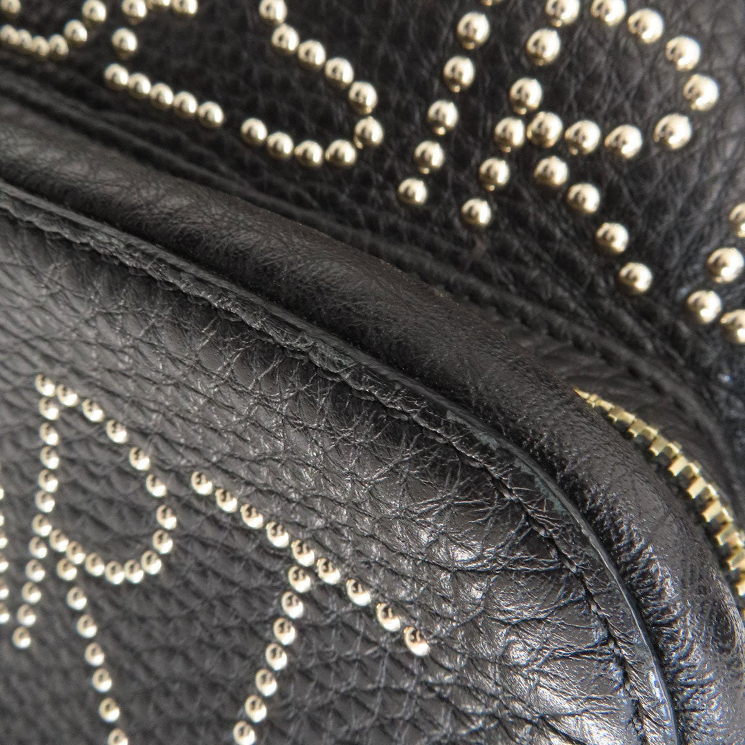 RED VALENTINO Backpack leather black Studs star motif Women Used Authentic