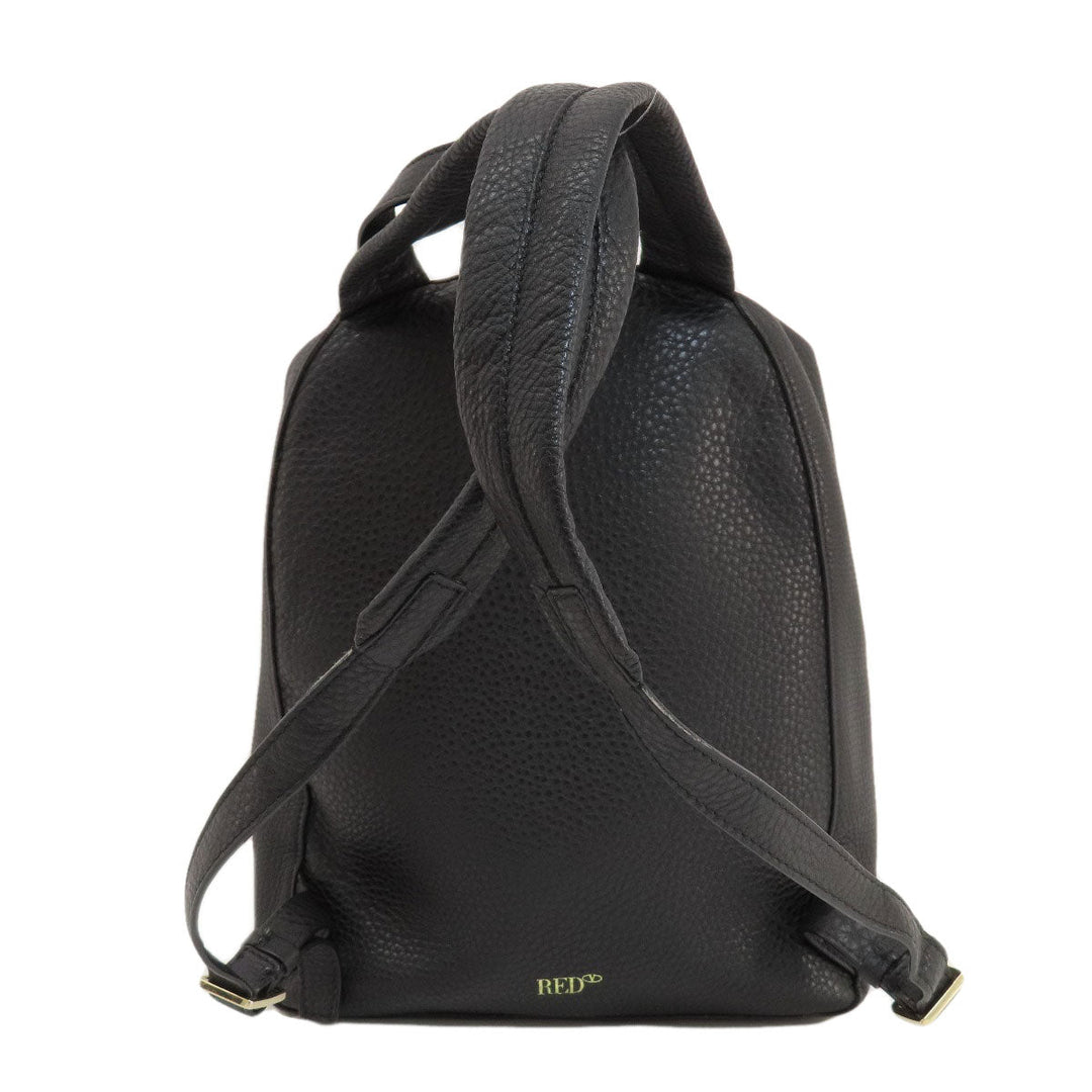 RED VALENTINO Backpack leather black Studs star motif Women Used Authentic