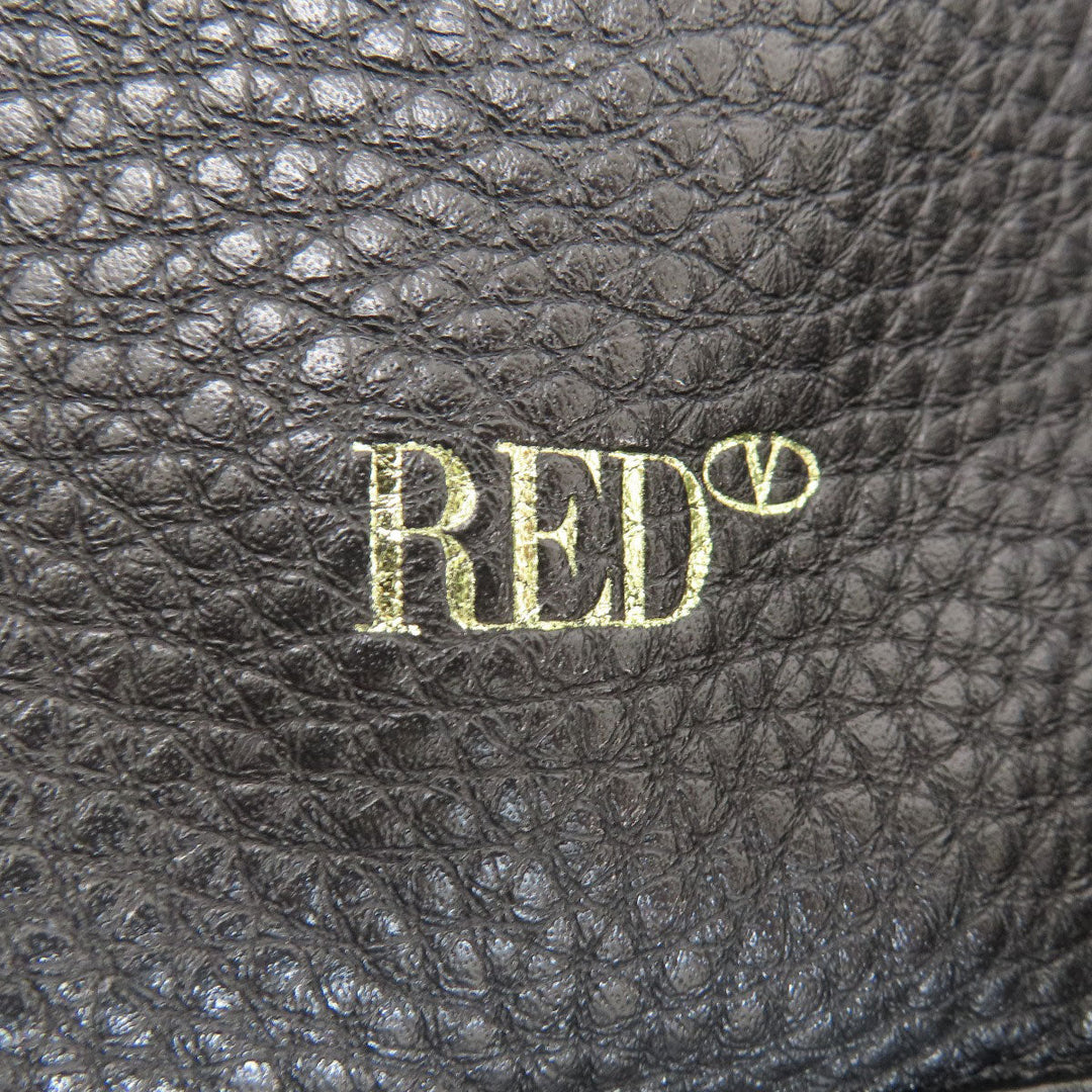 RED VALENTINO Backpack leather black Studs star motif Women Used Authentic