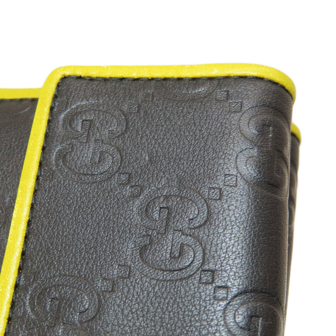 GUCCI Bifold Wallet 256442 leather black GG Shima Women(Unisex) Used Authentic