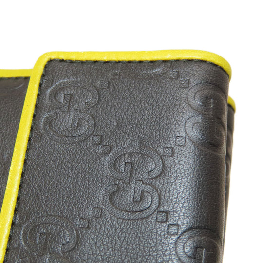 GUCCI Bifold Wallet 256442 leather black GG Shima Women(Unisex) Used Authentic
