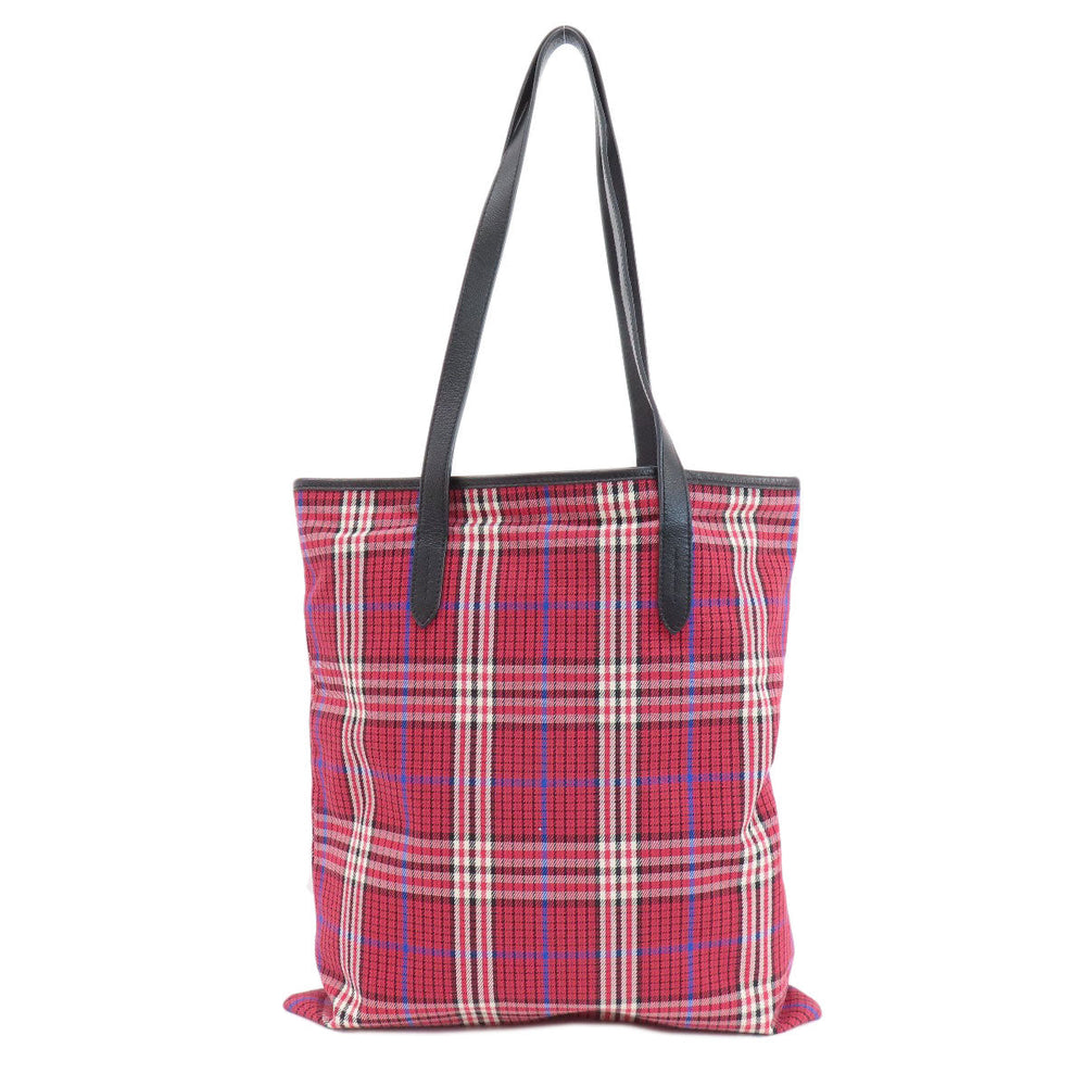 MULBERRY Tote Bag canvas multicolor Check Pattern Women Used Authentic