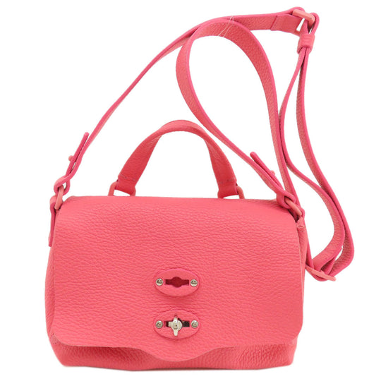 ZANELLATO Handbag leather Fluorescent pink 2WAY Women Used Authentic
