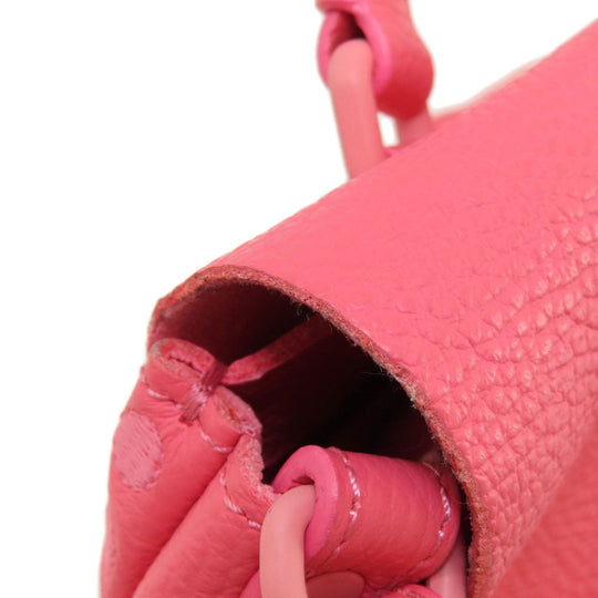 ZANELLATO Handbag leather Fluorescent pink 2WAY Women Used Authentic