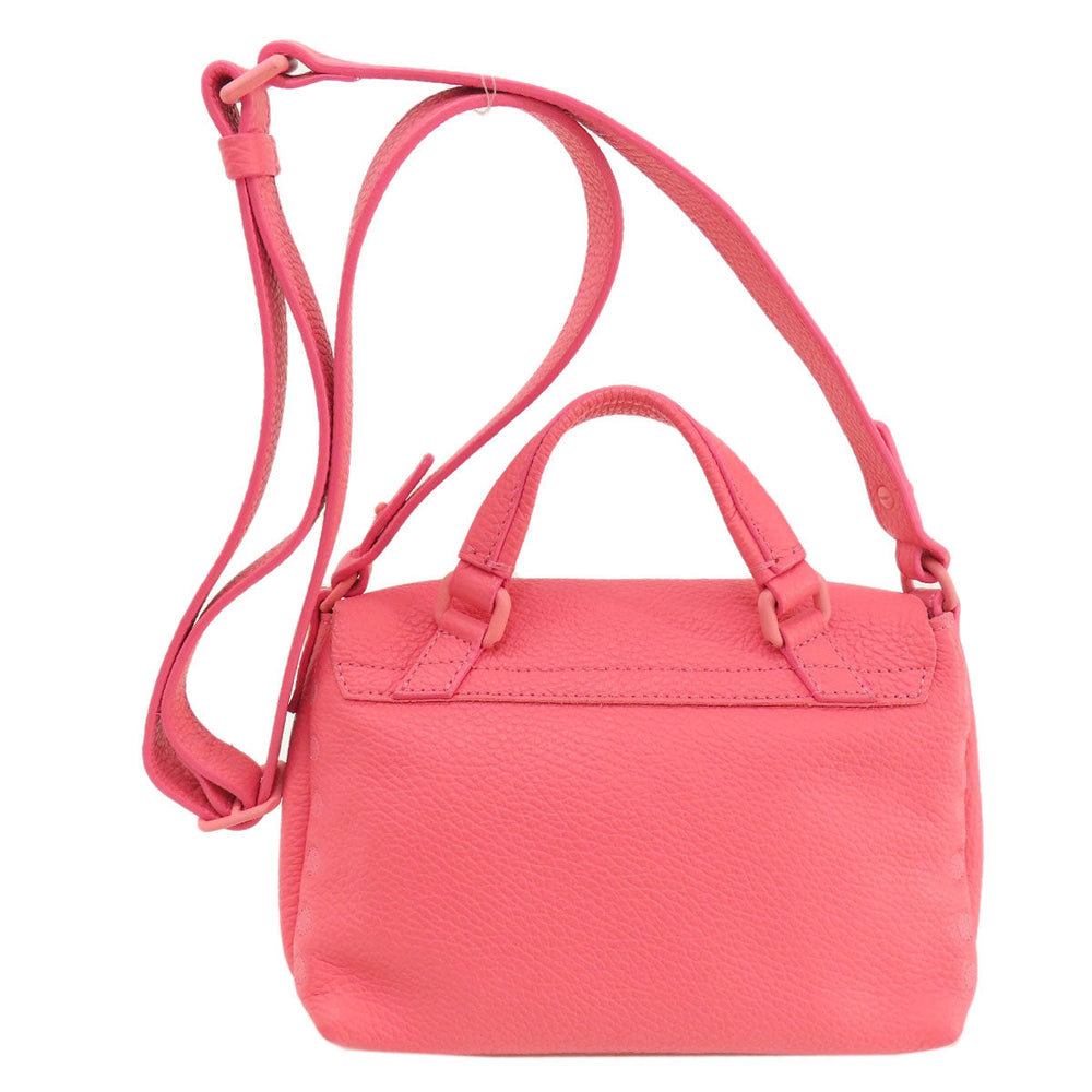 ZANELLATO Handbag leather Fluorescent pink 2WAY Women Used Authentic