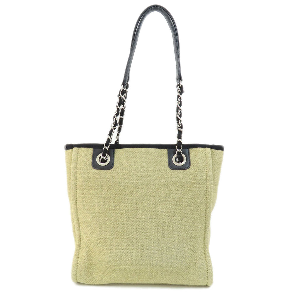 CHANEL Tote Bag canvas beige Deauville SilverMetal
