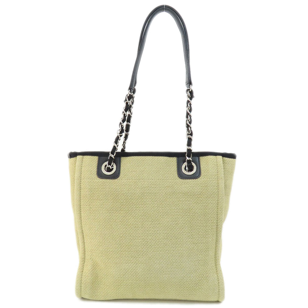 CHANEL Tote Bag canvas beige Deauville SilverMetal